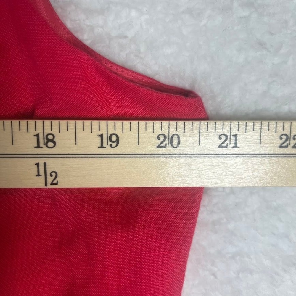 Plaza South Womens Pink Linen Blend Sequin Pleated Hem Button Back Top Size 14 - Picture 4 of 8